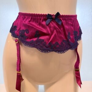 Agent Provocateur Magenta and Purple Lace Suspenders